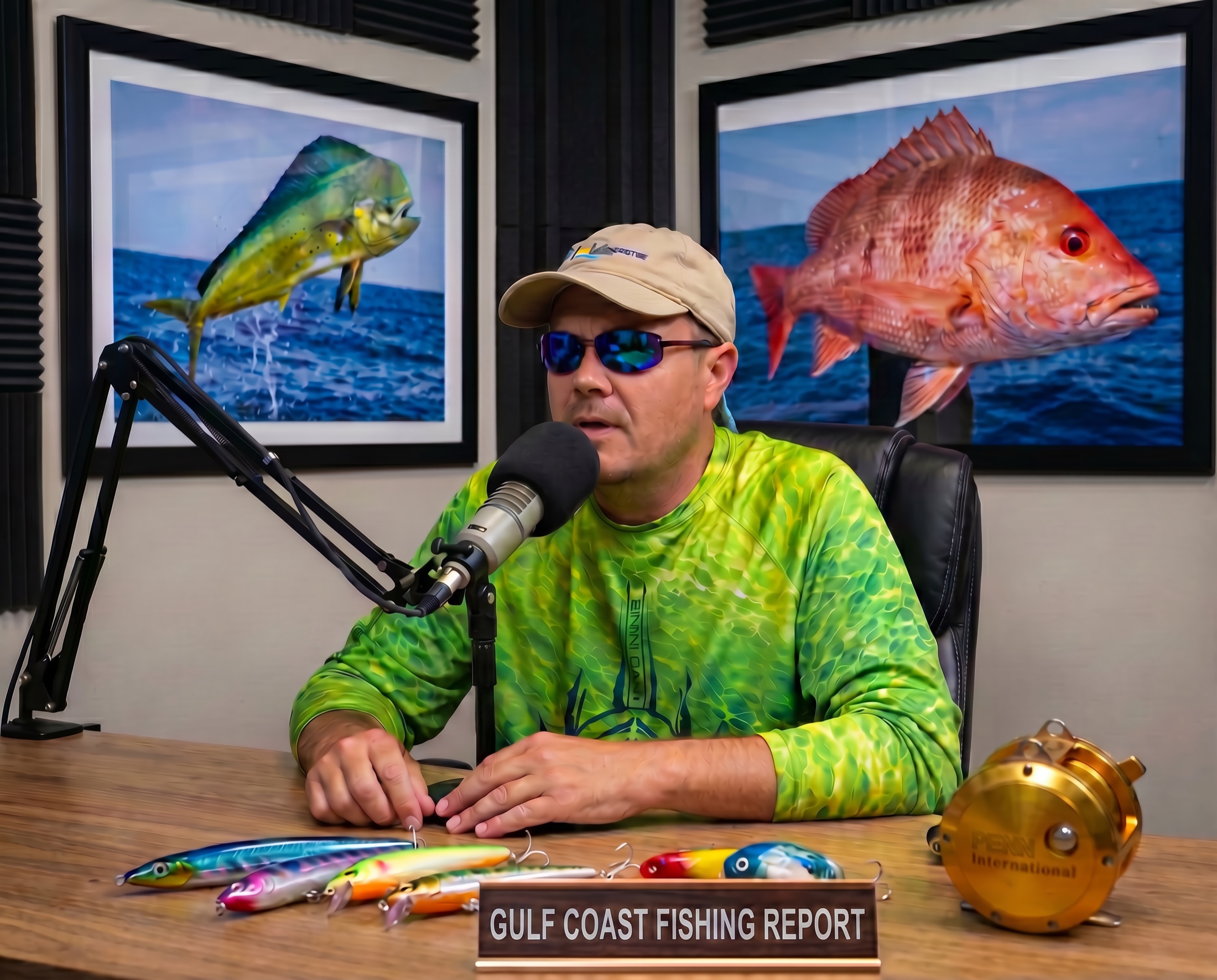 Gulf Coast Fishing Report podcast host in studio